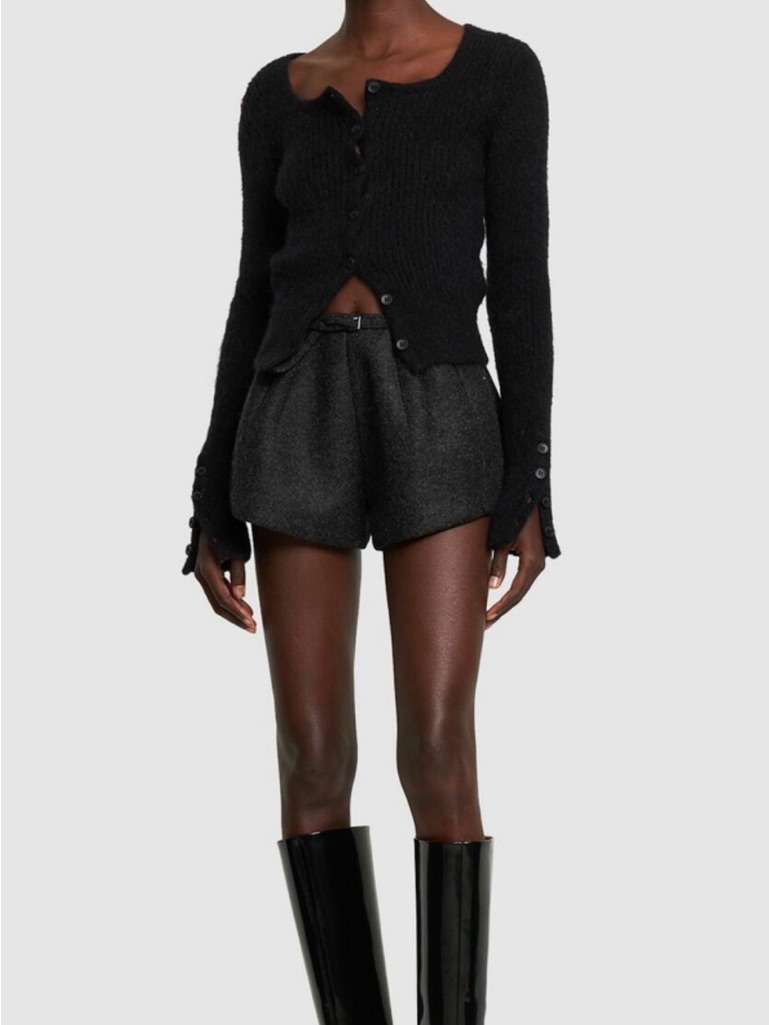 Jacquemus La Maille Piccinni Wool Blend Black Knit Button-Front Sweater
